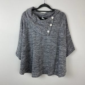 Salon Studio, Gray cowl neck poncho top.